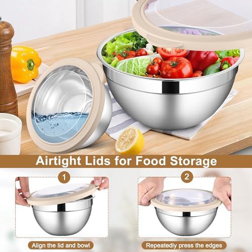 Stainless Steel Cooking Bowls with Visible Lids — photo 4