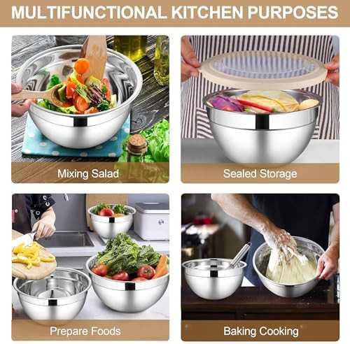 Stainless Steel Cooking Bowls with Visible Lids — photo 5