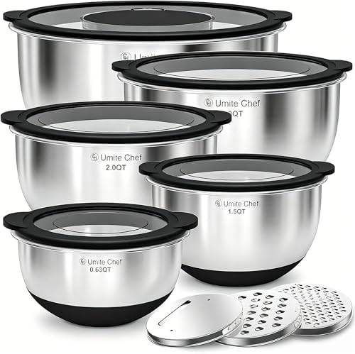 Black Stainless Steel Bowls with Warp Proof Lids