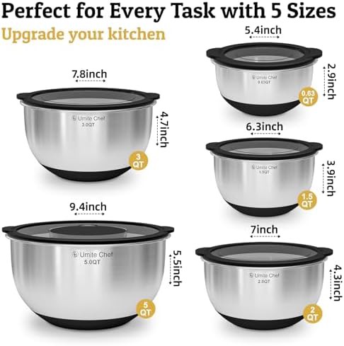 Black Stainless Steel Bowls with Warp Proof Lids — photo 4