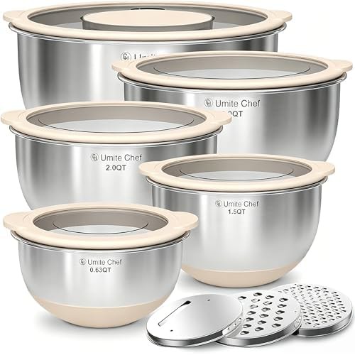 Khaki Stainless Steel Nesting Bowl Set