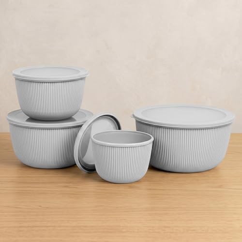 Gray nesting plastic meal prep bowls — photo 3