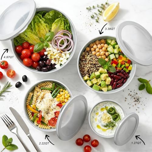 Gray nesting plastic meal prep bowls — photo 4