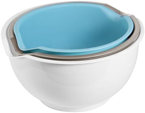 White plastic nesting bowls for baking