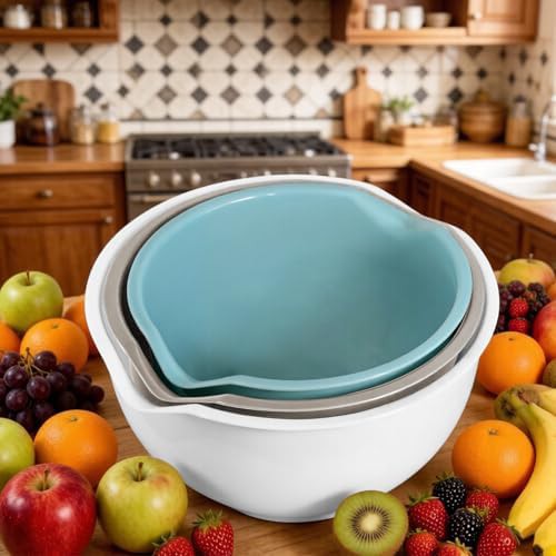 White plastic nesting bowls for baking — photo 4