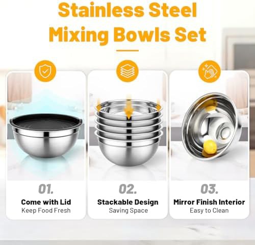Silver stainless steel lidded nesting set — photo 3