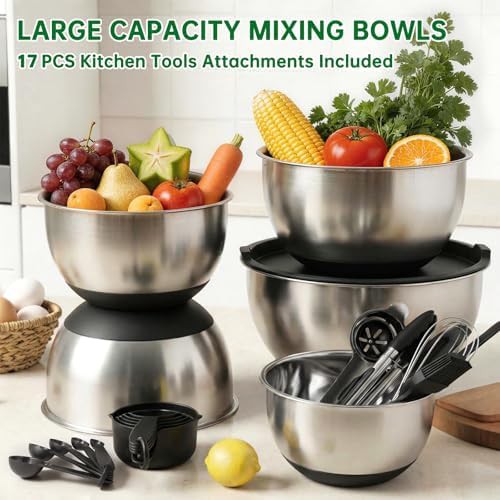 Deedro stainless steel 3 quart mixing bowl with lid — photo 3