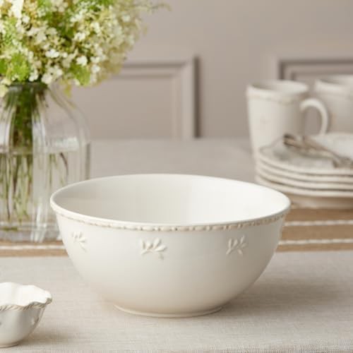 Ivory stoneware leaf motif bowl — photo 3