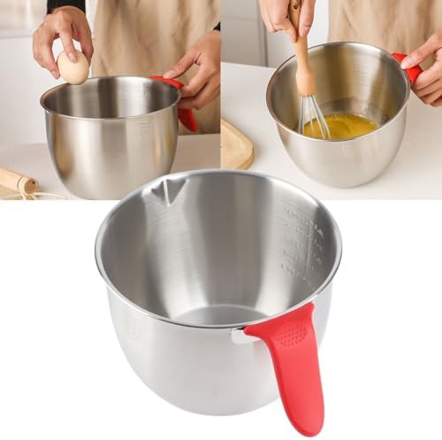Stainless steel bowl with handle and spout — photo 4