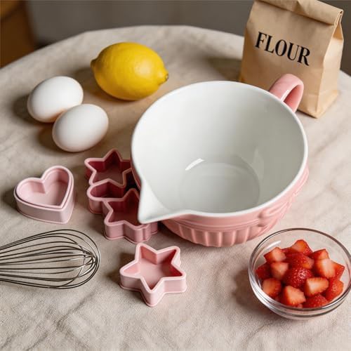 Bow embossed ceramic mixing bowl — photo 3