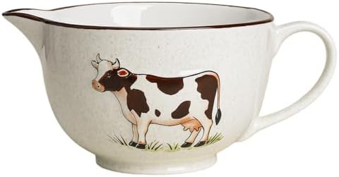 Cow embossed ceramic mixing bowl