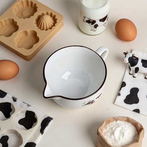 Cow embossed ceramic mixing bowl — photo 3