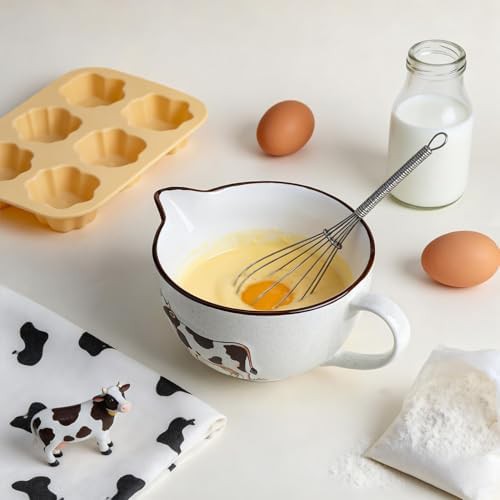 Cow embossed ceramic mixing bowl — photo 4
