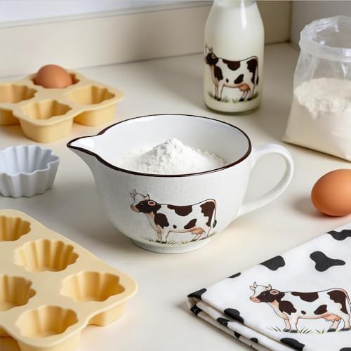 Cow embossed ceramic mixing bowl — photo 5