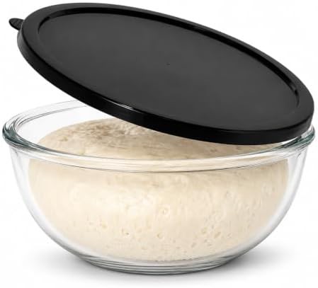 Glass sourdough proofing bowl with lid