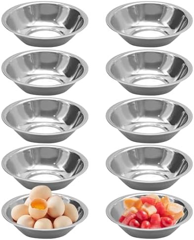 Small stainless steel flat base bowls