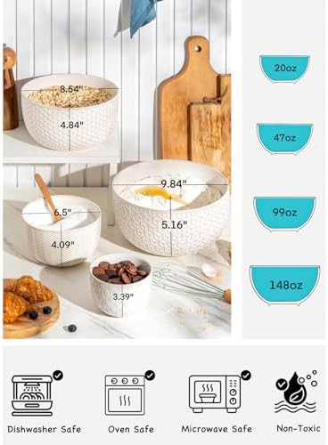 Ceramic baking and serving bowls in white — photo 4