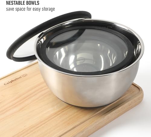 Stainless steel bowls with glass lids — photo 5