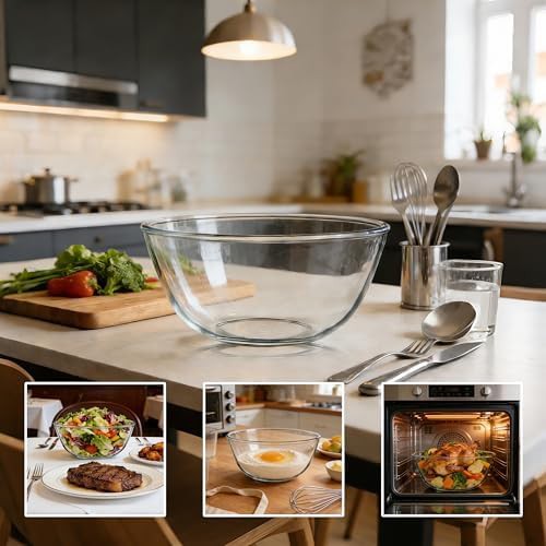 Large Glass Mixing Bowl with Lid — photo 4