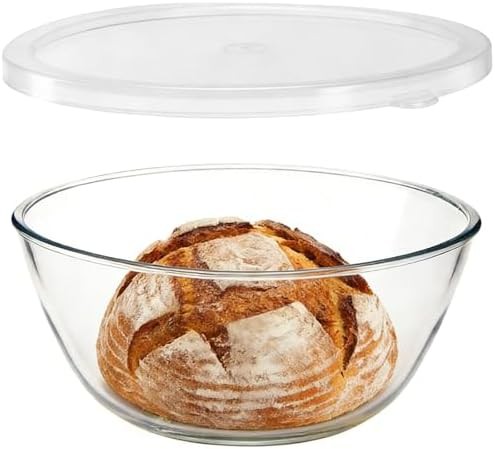 Clear Glass Sourdough and Salad Prep Bowl