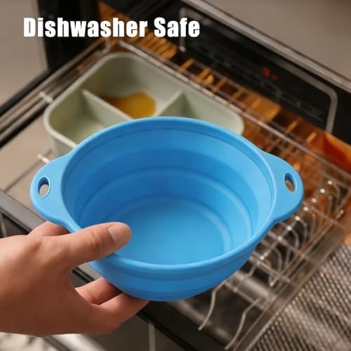 Blue collapsible silicone bowl for travel — photo 4