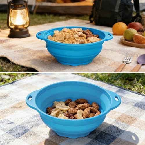 Blue collapsible silicone bowl for travel — photo 5
