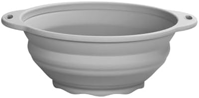 Space saving blue silicone mixing bowl