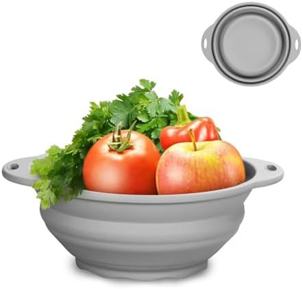 Space saving blue silicone mixing bowl — photo 3