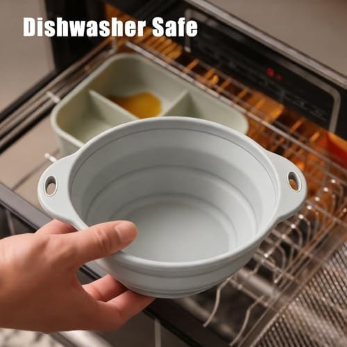 Space saving blue silicone mixing bowl — photo 4