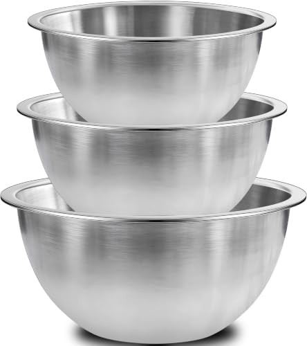 Silver Three Piece Baking Bowl Set