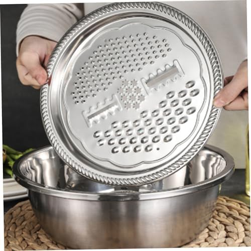 Three Piece Stainless Steel Grater and Colander Set — photo 5