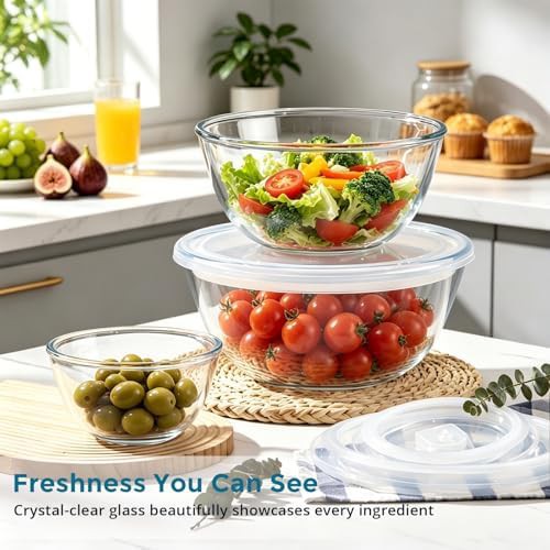Glass mixing bowls with airtight lids — photo 5
