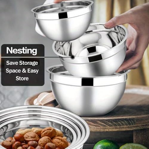 Multicolor mixing bowls with matching lids — photo 4