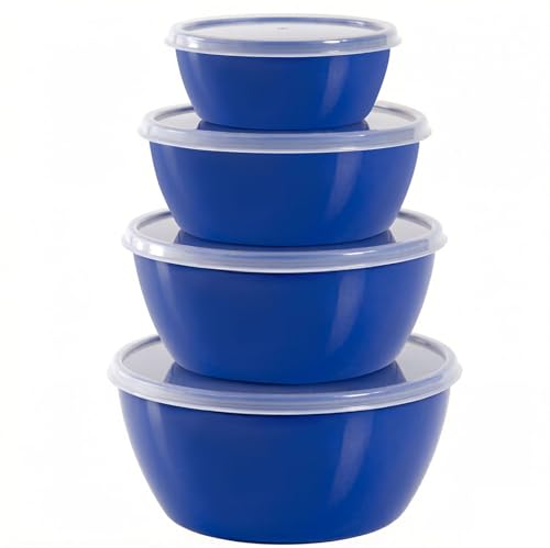 4-Piece Classic Plastic Prep Bowls with Lids