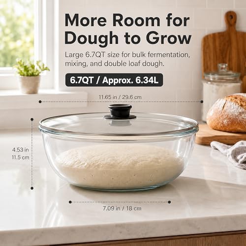 Large borosilicate glass sourdough proofing bowl — photo 4