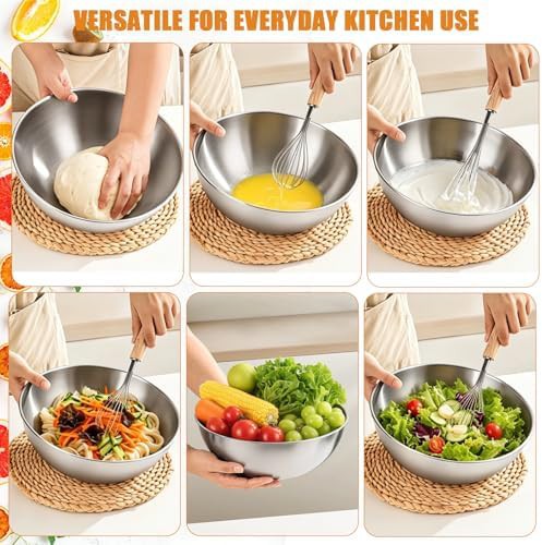 Stainless steel metal baking bowl set — photo 4