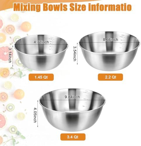 Stainless steel metal baking bowl set — photo 5