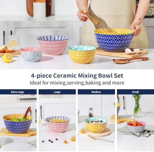 Multicolor ceramic prep bowl set — photo 4