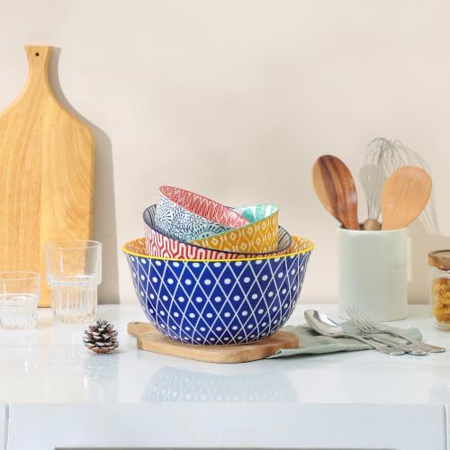 Multicolor ceramic prep bowl set — photo 5