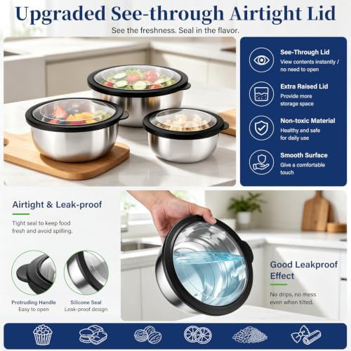 Three piece black freezer safe salad bowls — photo 4
