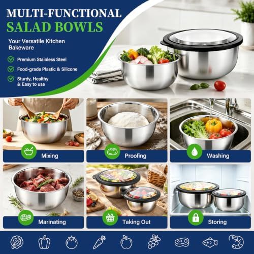 Three piece black freezer safe salad bowls — photo 5