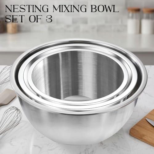 Large Three Piece Stainless Steel Bowls — photo 5