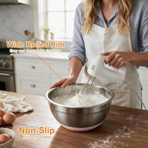 Stainless steel bowls with non-slip silicone base — photo 4
